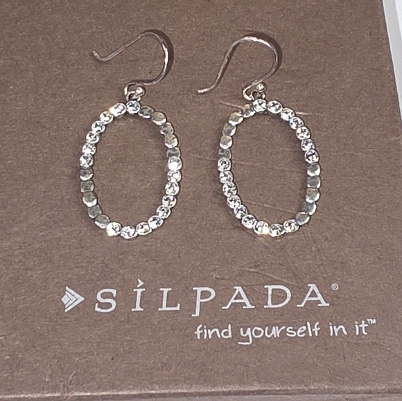 Silpada Jewelry - Silpada Sterling Silver & Swarovski Crystal‎ Oval Glitz Drop Earrings